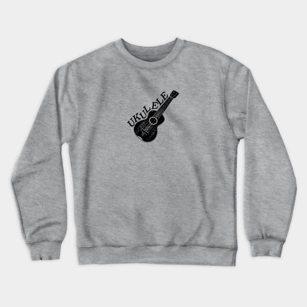 Ukulele Typography Crewneck Sweatshirt by Braznyc